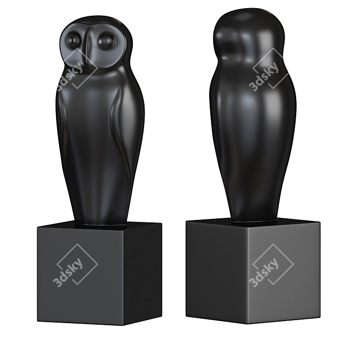 Minimalist Owl Sculpture 3D model image 3