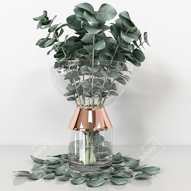 Copper Tank Vases: Elegant Home Décor 3D model image 5