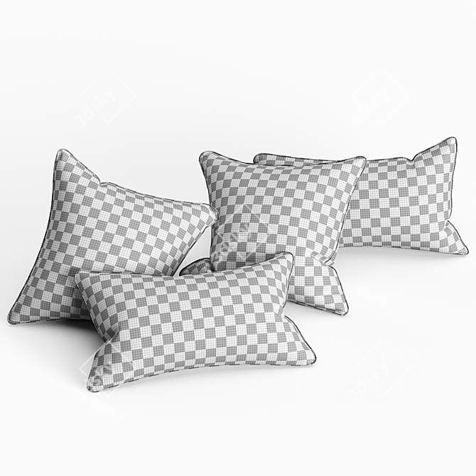  Luxury Decor Cushions: Exclusive Jim Thompson & Pierre Frey Fabrics! 3D model image 4