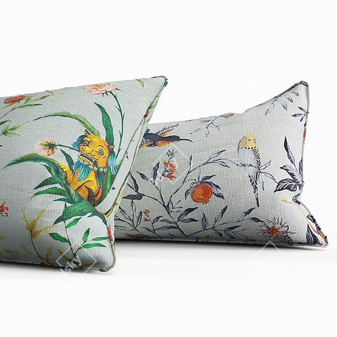  Luxury Decor Cushions: Exclusive Jim Thompson & Pierre Frey Fabrics! 3D model image 5