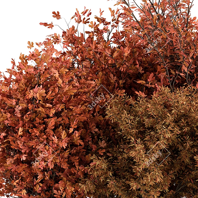 Vibrant Mixed Plant Bush - 70 Bush Set 3D model image 2