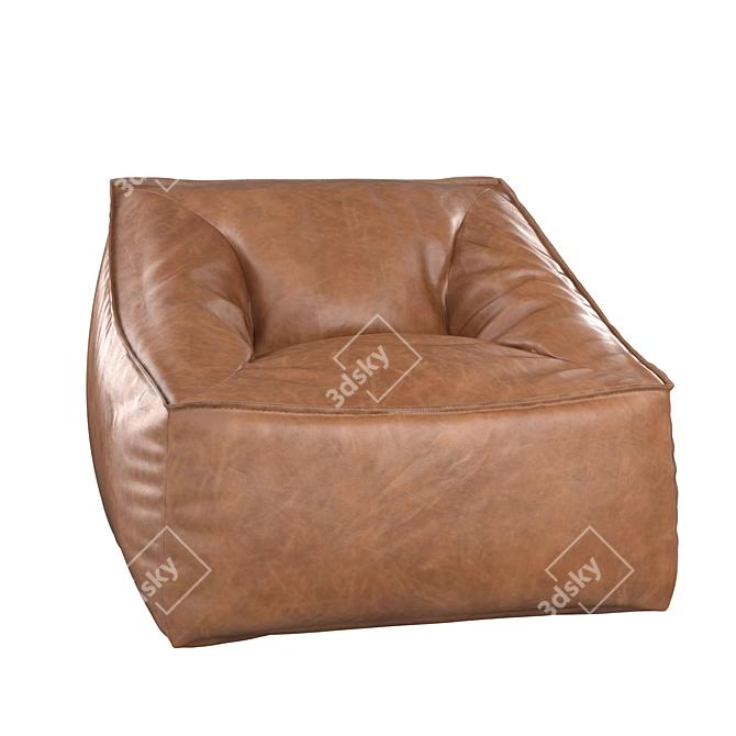 Caramel Vegan Leather Lounger: Modern Comfort for Style 3D model image 1