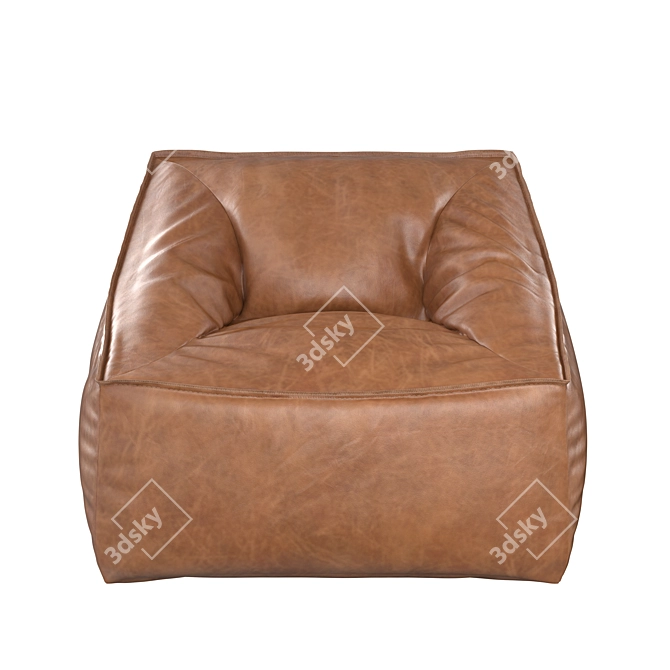 Caramel Vegan Leather Lounger: Modern Comfort for Style 3D model image 3