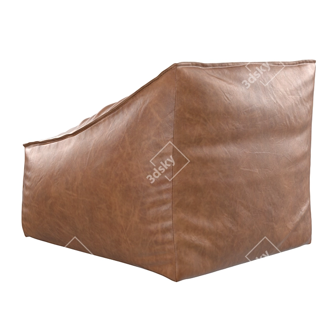 Caramel Vegan Leather Lounger: Modern Comfort for Style 3D model image 4