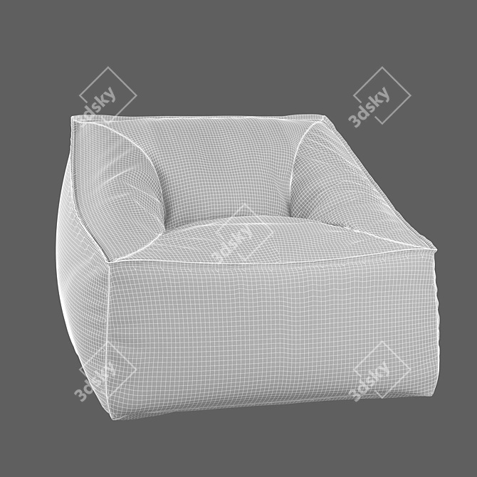Caramel Vegan Leather Lounger: Modern Comfort for Style 3D model image 5
