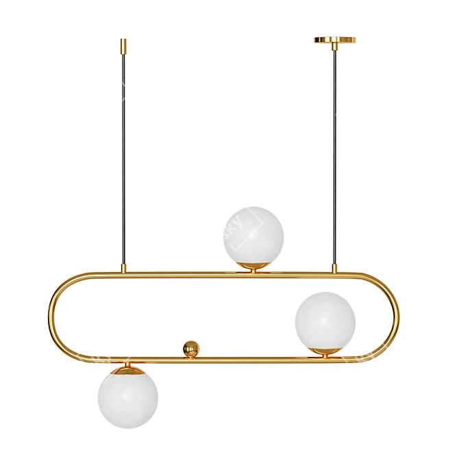 Brass Ball Balance Chandelier 3D model image 1