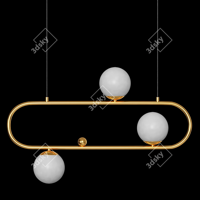 Brass Ball Balance Chandelier 3D model image 2