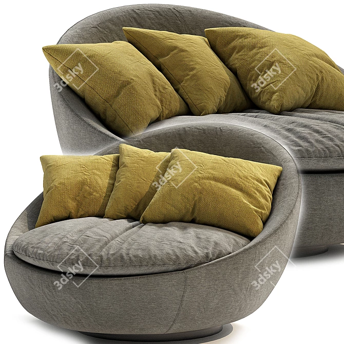 Elegant Lacoon Armchair: Stylish Comfort in 2017 3D model image 3
