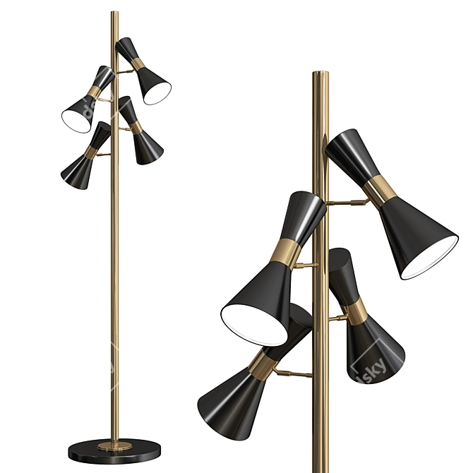 Elegant Campanula Floor Lamp 3D model image 1