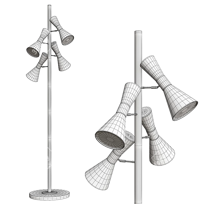 Elegant Campanula Floor Lamp 3D model image 2