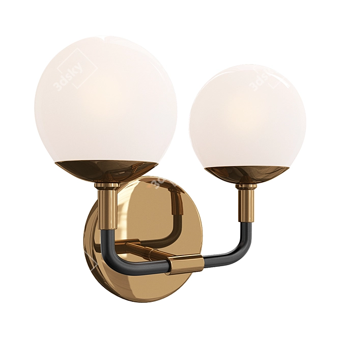 Mid Century Brass LED Wall Sconce 3D model image 1