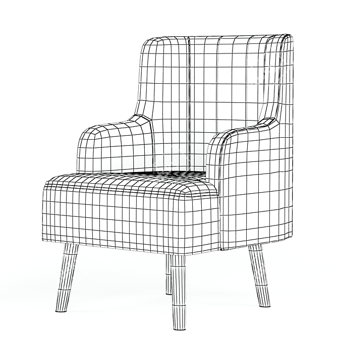 Modern Velvet Armchair - Larni 3D model image 6