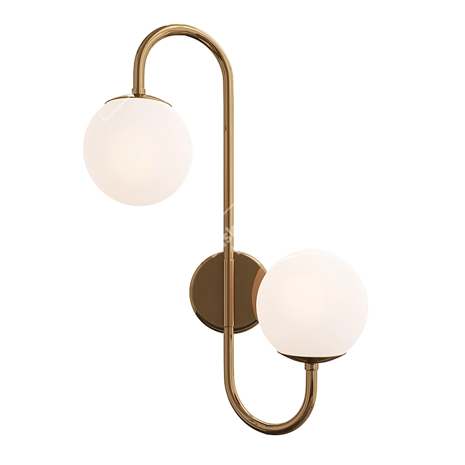 Glowing Gold Mid-Century Sconce 3D model image 1