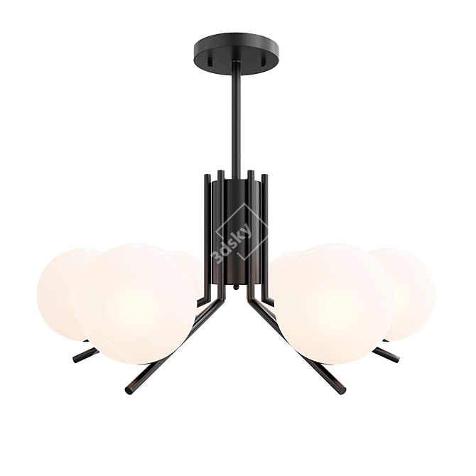 Modern Black Cone Ceiling Lighting 3D model image 1