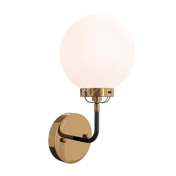 Elegant Brass Wall Sconce 3D model image 1