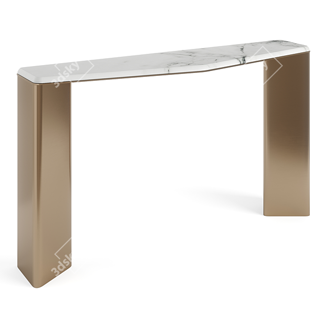 Elegant Lepidus Console: Opulent Marble & Gold 3D model image 1