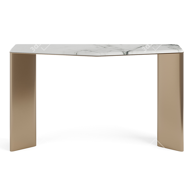 Elegant Lepidus Console: Opulent Marble & Gold 3D model image 2