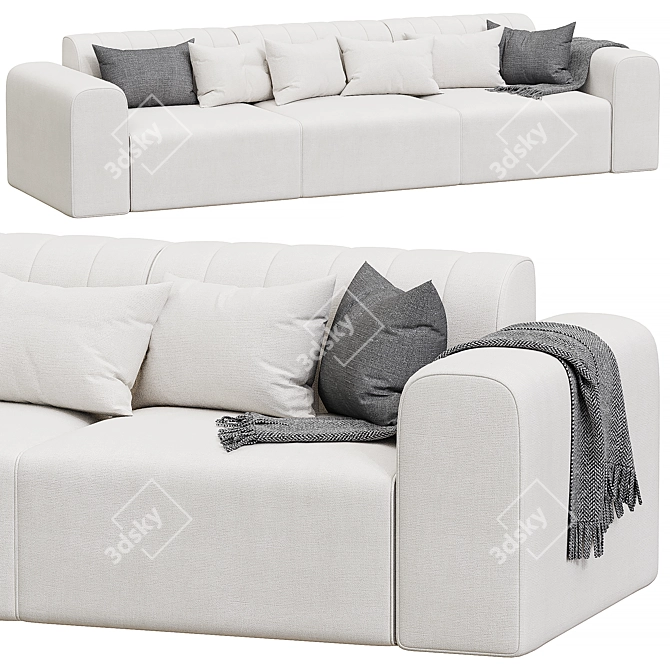 NORR11 RIFF 3-Seater Sofa: Modern Modular Comfort 3D model image 1