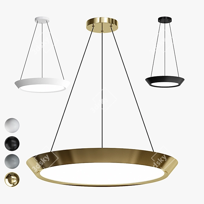 Minimalist LED Pendant Light - Solve 3D model image 1