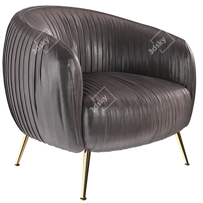 Beretta Italian Leather Chair 3D model image 1
