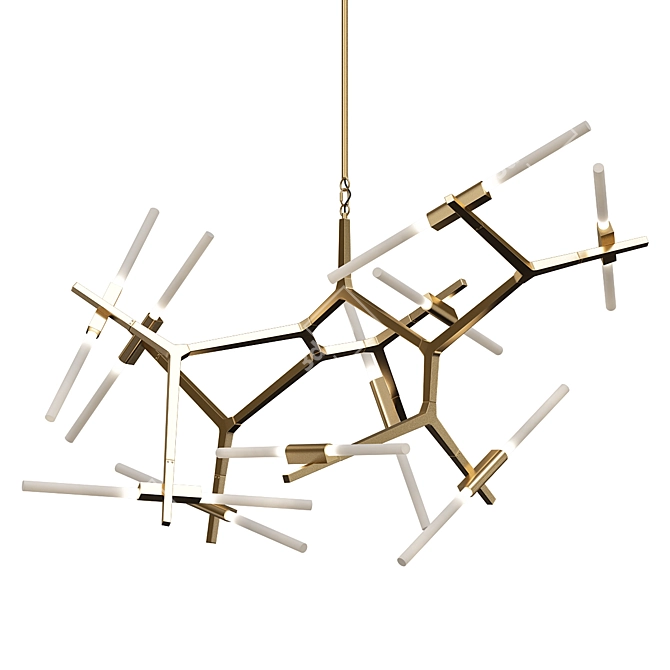 Agnes 10 Gold Chandelier 3D model image 1