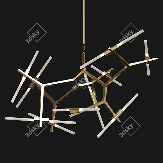 Agnes 10 Gold Chandelier 3D model image 2