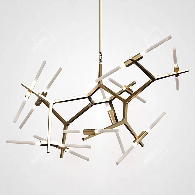 Agnes 10 Gold Chandelier 3D model image 3