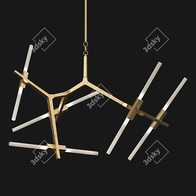 Impressive Gold Agnes Chandelier 3D model image 2