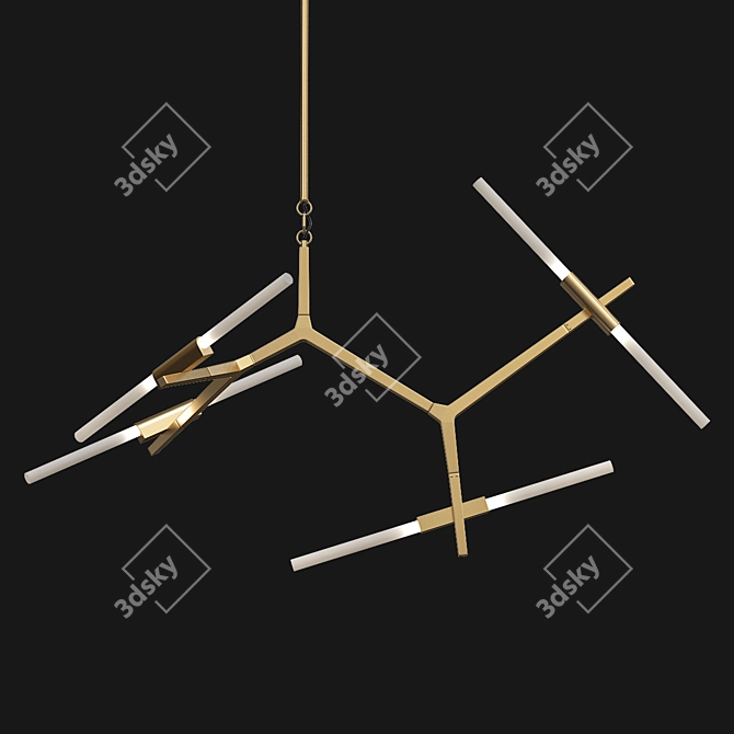 Elegant Gold Agnes Chandelier 3D model image 2