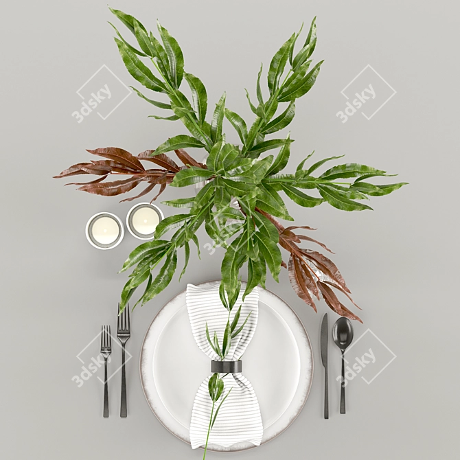 Modern Style Table Setting 3D model image 3