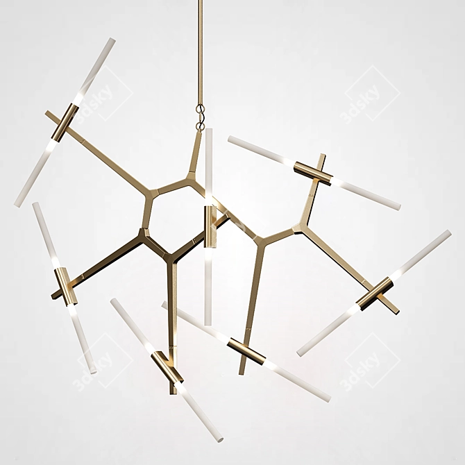 AGNES 10 Gold Chandelier by Imperiumloft 3D model image 3