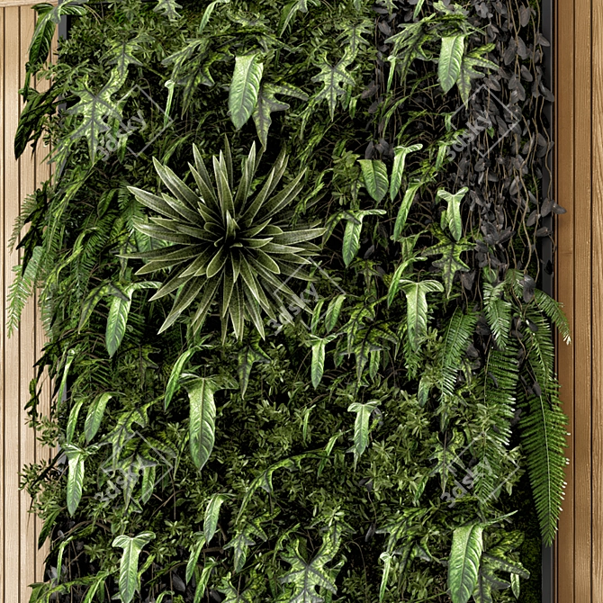 Wooden Base Vertical Garden - Set 581 3D model image 5