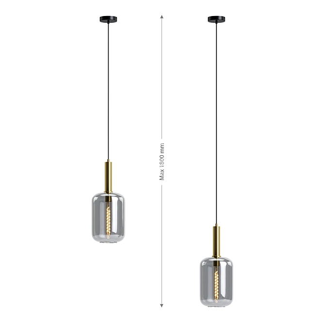 Smoke Gray Lucide Joanet Pendant Light 3D model image 4