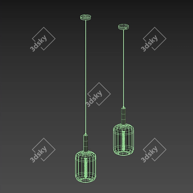 Smoke Gray Lucide Joanet Pendant Light 3D model image 6