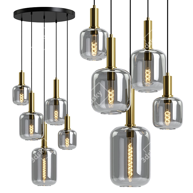 Smoke Gray Lucide Joanet Pendant Light 3D model image 1