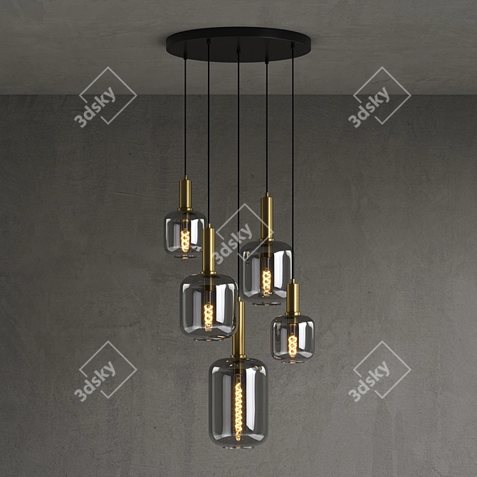 Smoke Gray Lucide Joanet Pendant Light 3D model image 2