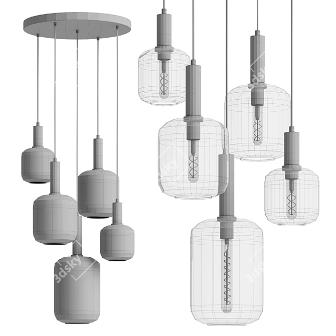 Smoke Gray Lucide Joanet Pendant Light 3D model image 6