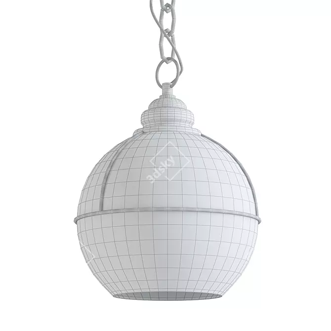 Gilded Modern Seeded Pendant 3D model image 2