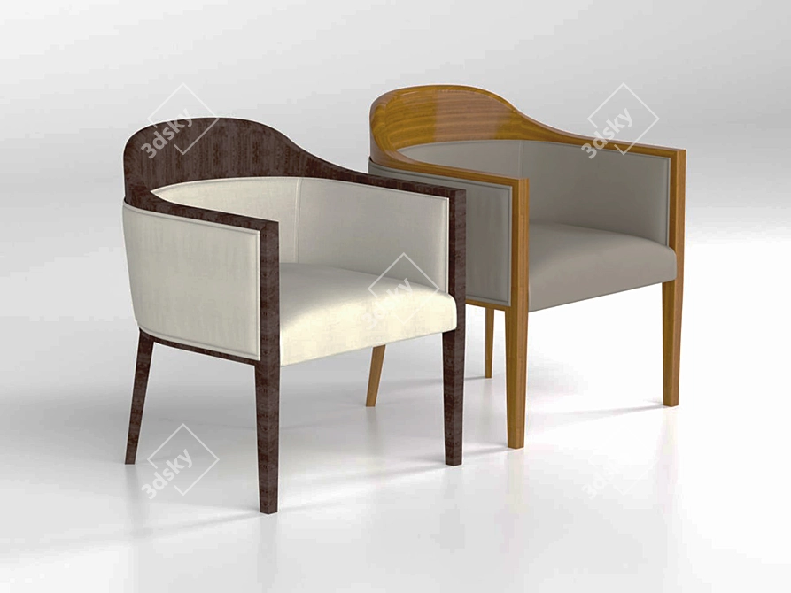 Sophisticated Boston Tub Chair 3D model image 2