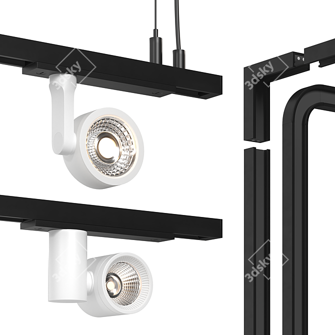 Minimalist Track Lighting: Arkoslight 3D model image 2