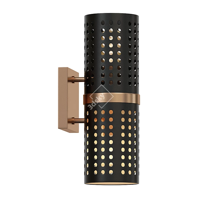 Elegant Enamel & Brass Sconces 3D model image 1