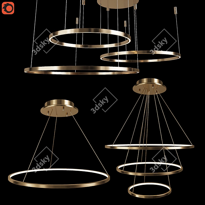 ARTEMISIA Designer Chandeliers: Elegant and Versatile 3D model image 1