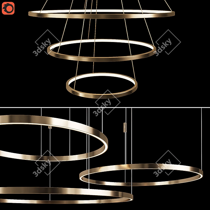 ARTEMISIA Designer Chandeliers: Elegant and Versatile 3D model image 2