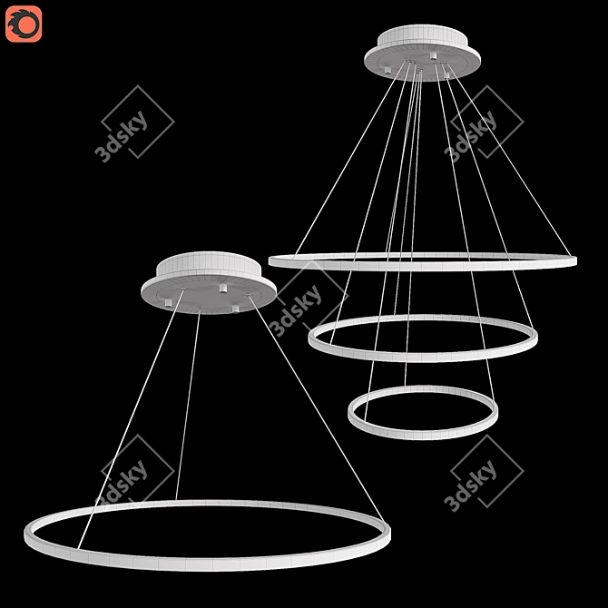 ARTEMISIA Designer Chandeliers: Elegant and Versatile 3D model image 3