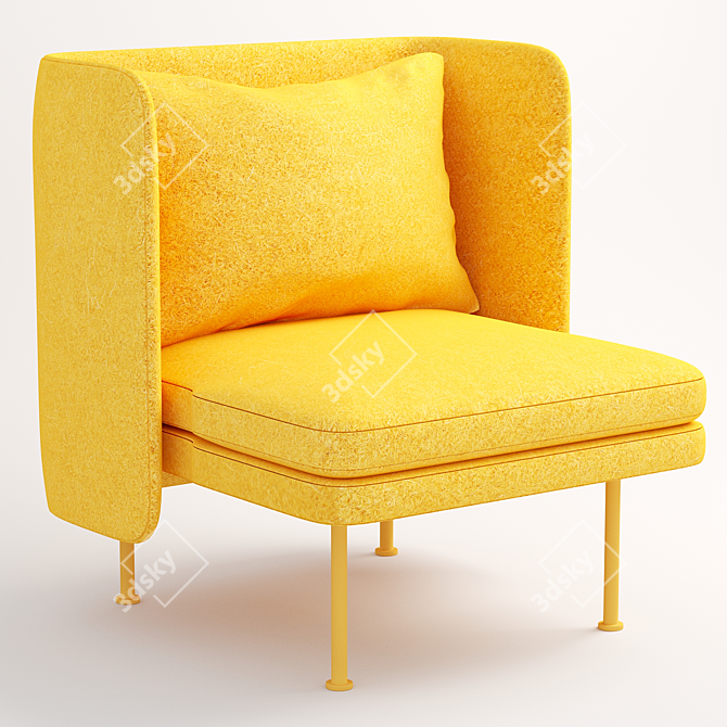 Modern Bloke Valve Lounge Chair 3D model image 1