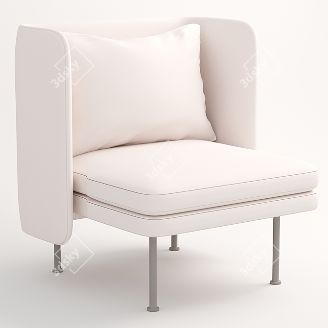 Modern Bloke Valve Lounge Chair 3D model image 2