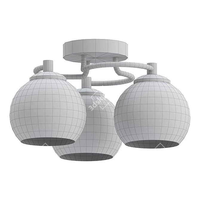 Roma Beaded Ceiling Light: Elegant Chrome & Transparency 3D model image 2