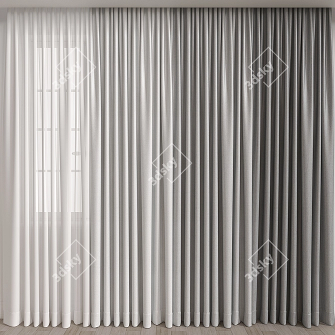 Elegant Curtain with 46048 Polys 3D model image 1