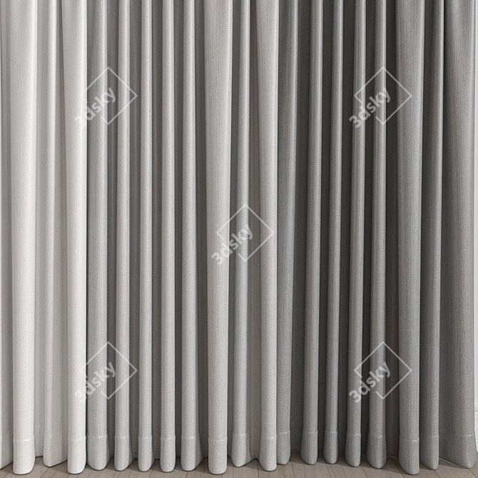 Elegant Curtain with 46048 Polys 3D model image 2