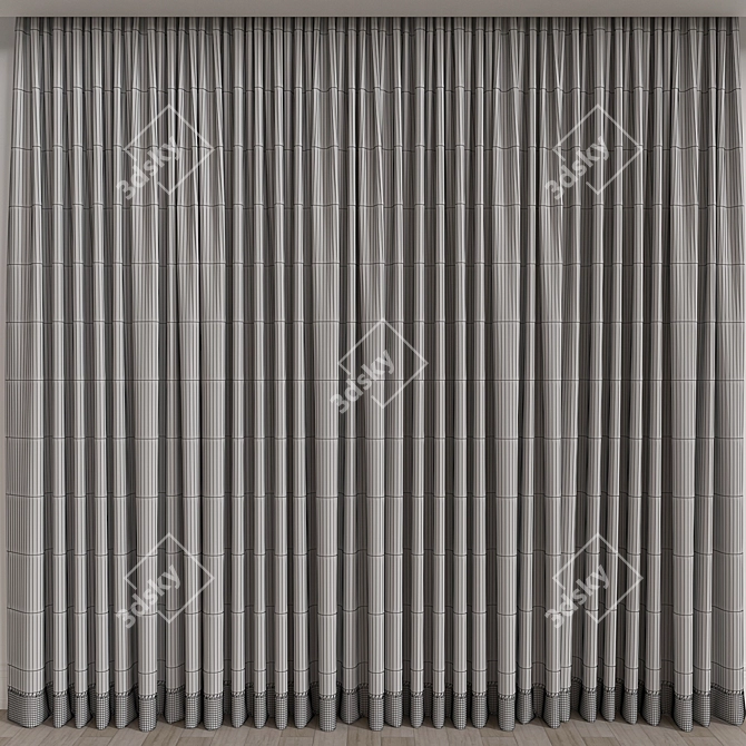 Elegant Curtain with 46048 Polys 3D model image 3